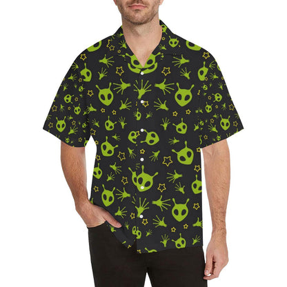 Alien Pattern Print Design 02 Mens All Over Hawaiian Shirt