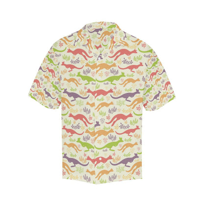 Colorful Kangaroo Pattern Mens All Over Print Hawaiian Shirt