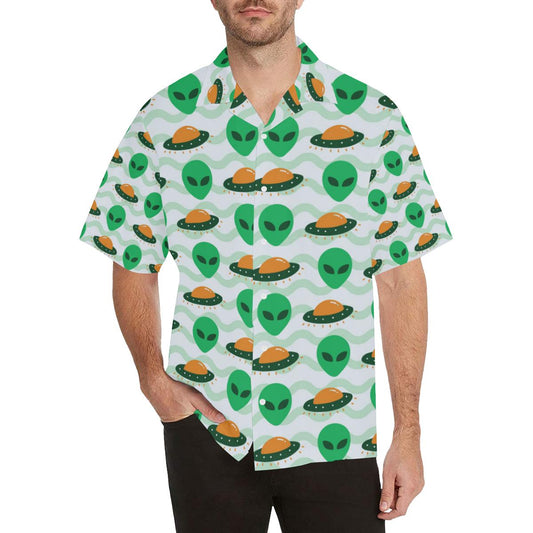 Alien Ufo Pattern Print Design Hawaiian Shirt