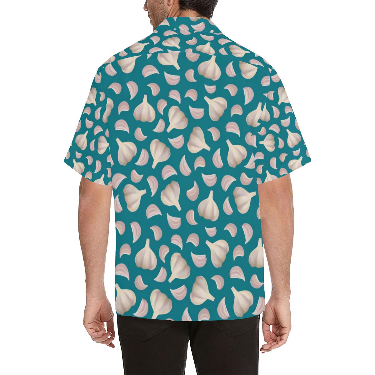 Garlic Pattern Background Mens All Over Print Hawaiian Shirt