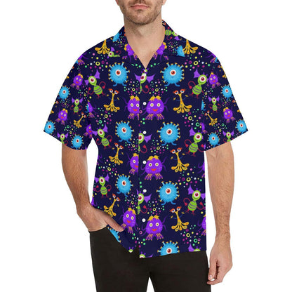 Alien Pattern Print Design 01 Mens All Over Hawaiian Shirt