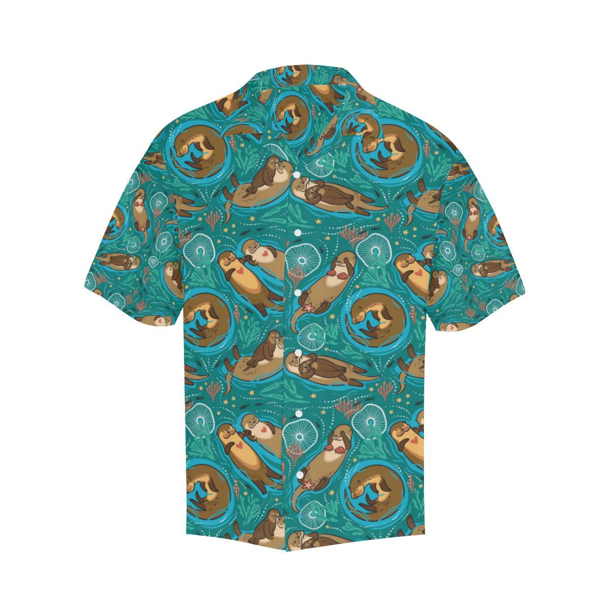 Sea Otter Pattern Print Design Hawaiian Shirt