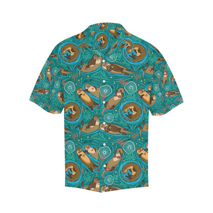Sea Otter Pattern Print Design Hawaiian Shirt