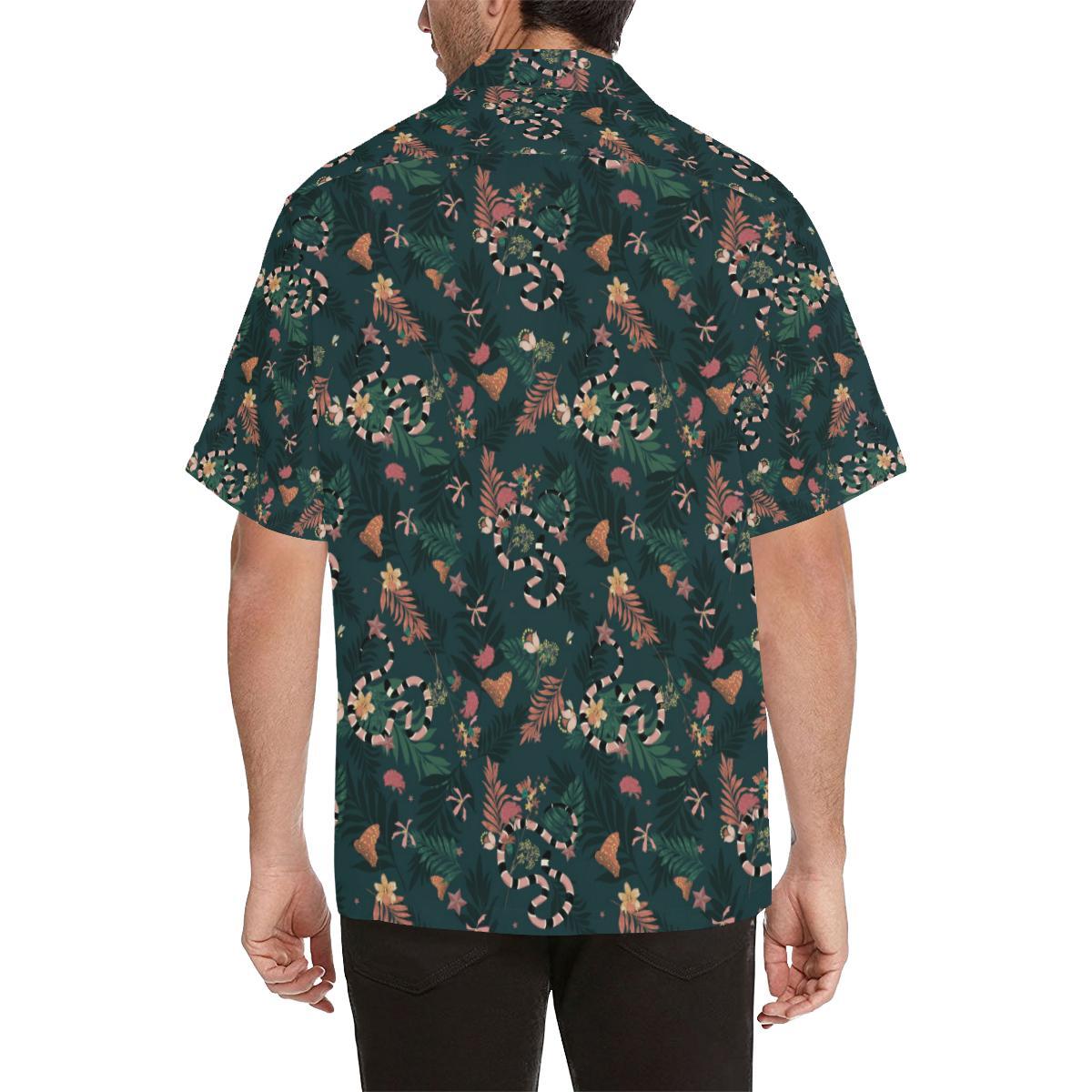 Snake Forest Pattern Mens All Over Print Hawaiian Shirt