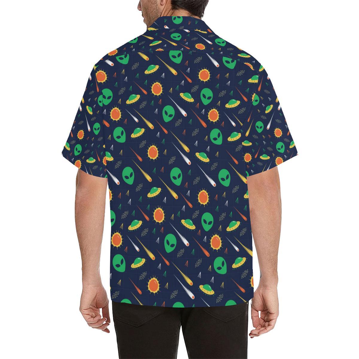 Alien Ufo Pattern Print Design Hawaiian Shirt