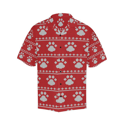 Knit Paw Pattern Print Design Hawaiian Shirt
