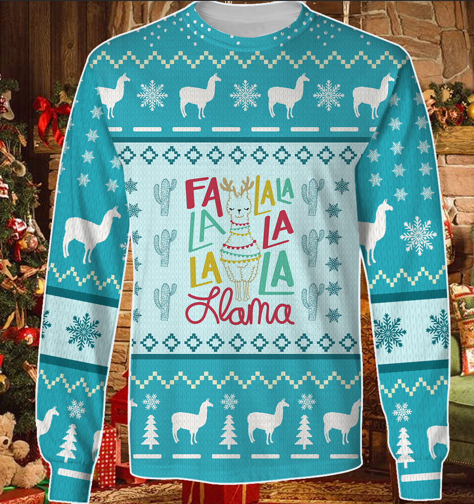 FLa La La Llama Awesome Ugly Christmas Sweater 