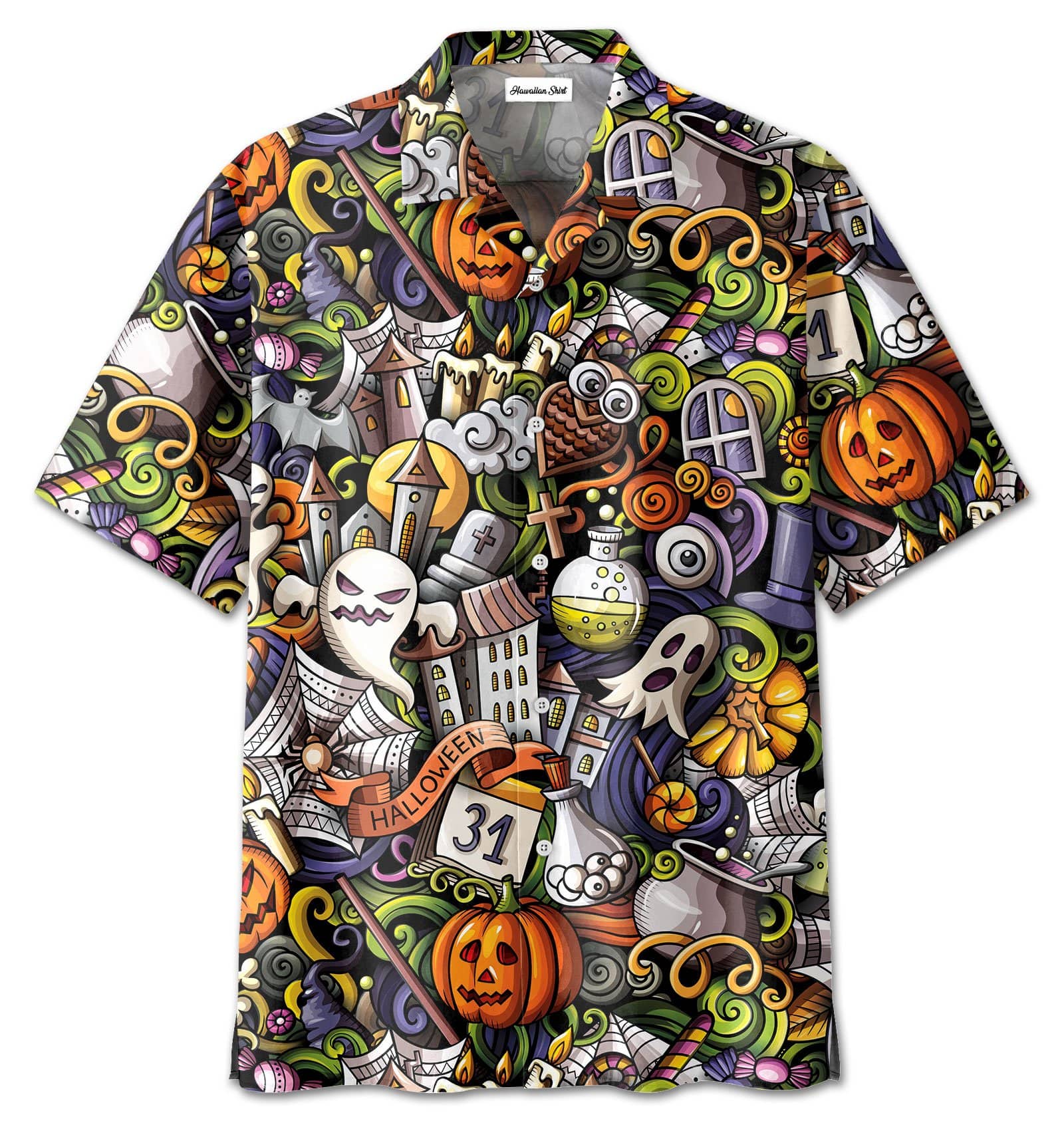 Free Style Halloween Pumpkin Hawaiian Shirts