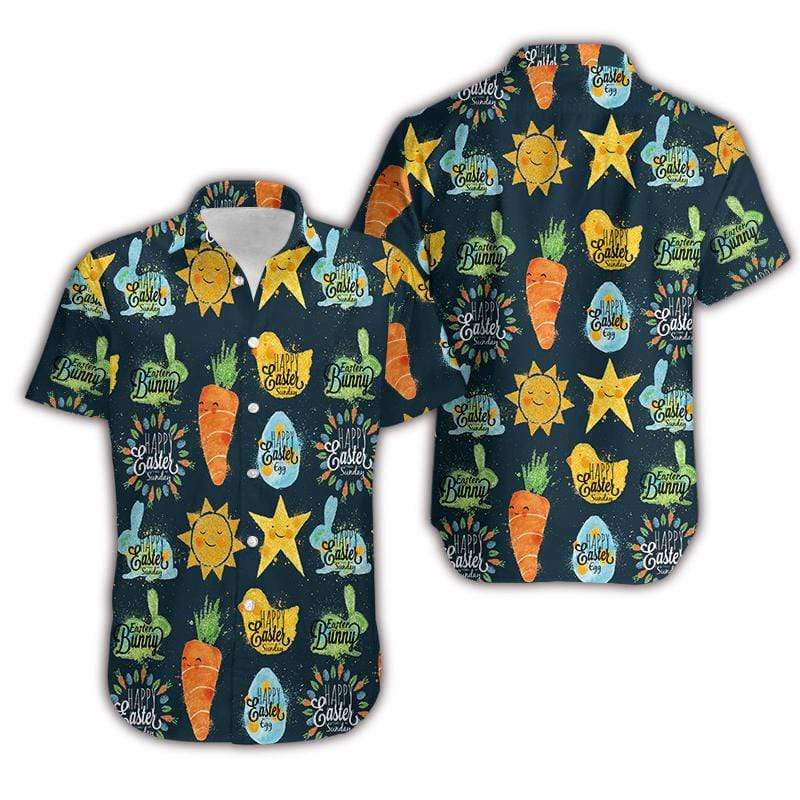 Hawaiian Aloha Shirts Cute Bunny On Easter Day #1103DH