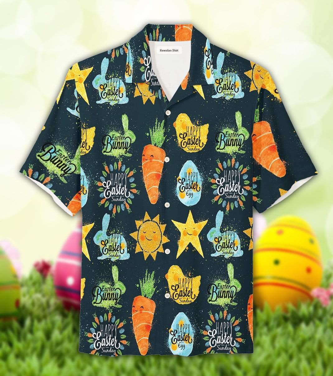 Hawaiian Aloha Shirts Cute Bunny On Easter Day #1103DH