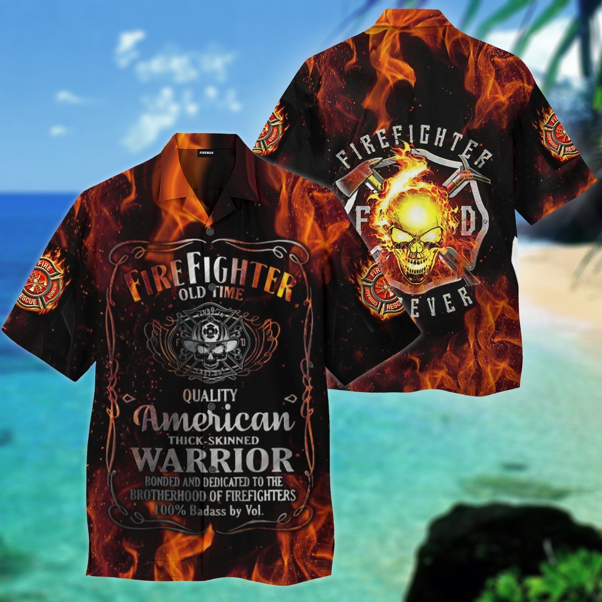 Firefighter Old Time Hawaiian Shirt