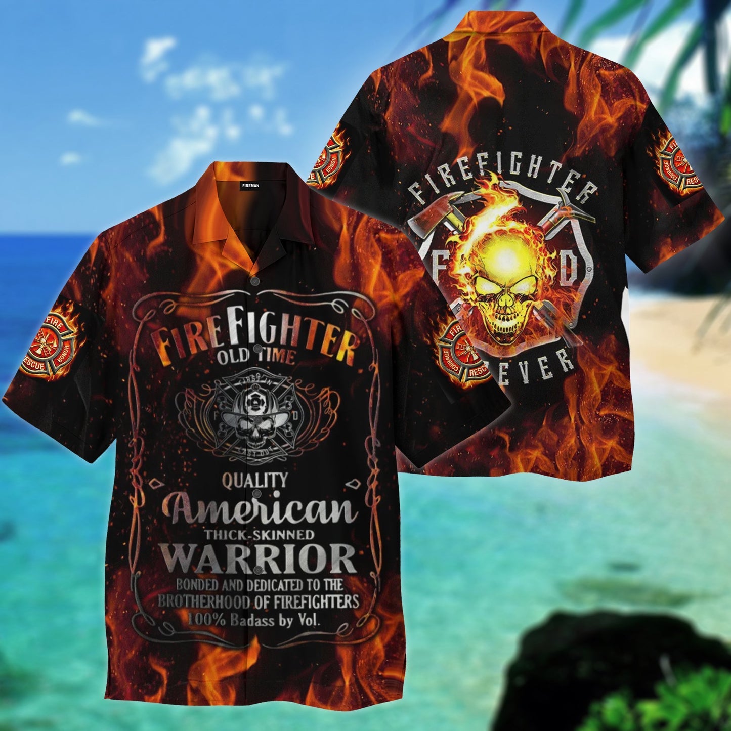 Firefighter Old Time Hawaiian Shirt | For Men & Women | Adult | HW4191