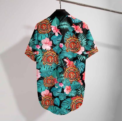 Firefighter Tropical Hawaiian Shirt 3D