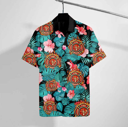 Firefighter Tropical Hawaiian Shirt 3D