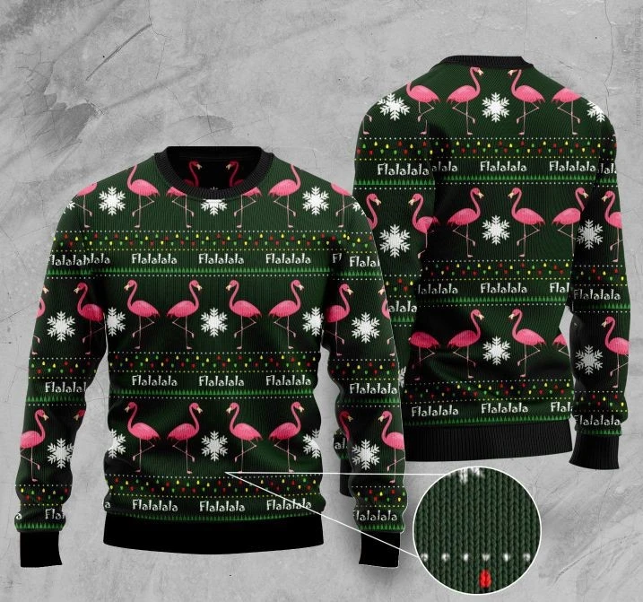 Flamingo Pattern Ugly Christmas Sweater 