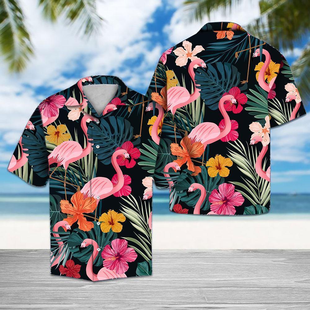 Flamingo Hawaii Shirt Unique Beach Hawaiian