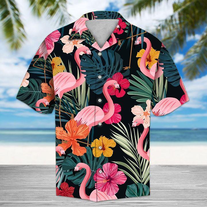 Flamingo Hawaii Shirt Unique Beach Hawaiian