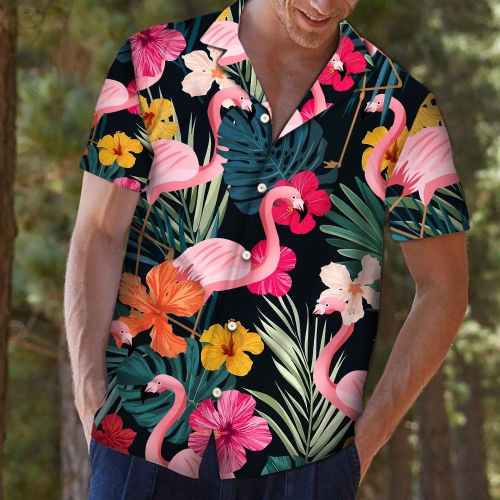 Flamingo Hawaii Shirt Unique Beach Hawaiian