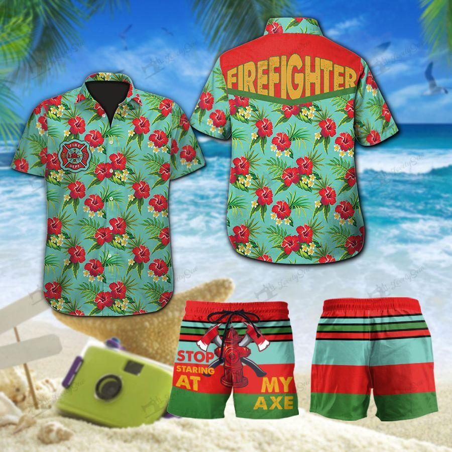 Firefighter Hawaiian Shirt Set | Unisex | HS1140