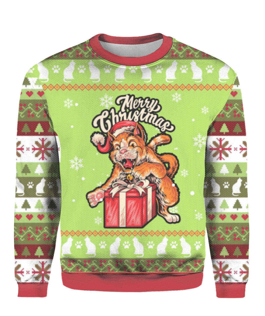 Funny Cat Merry Christmas Ugly Christmas Sweater 