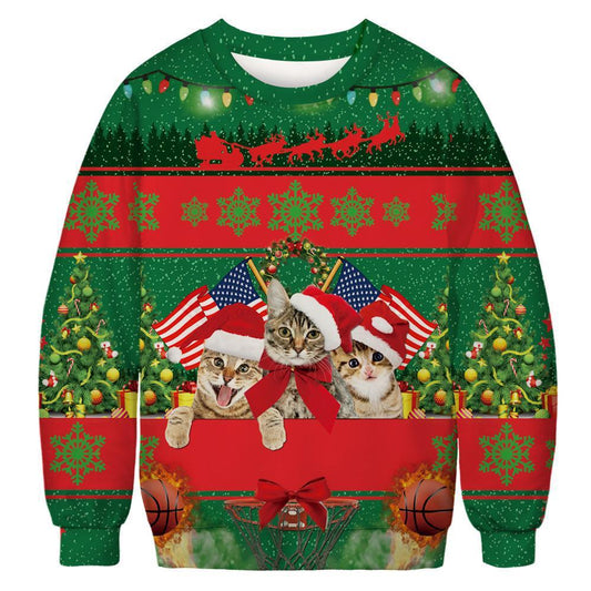 Funny Cat Ugly Christmas Sweater 