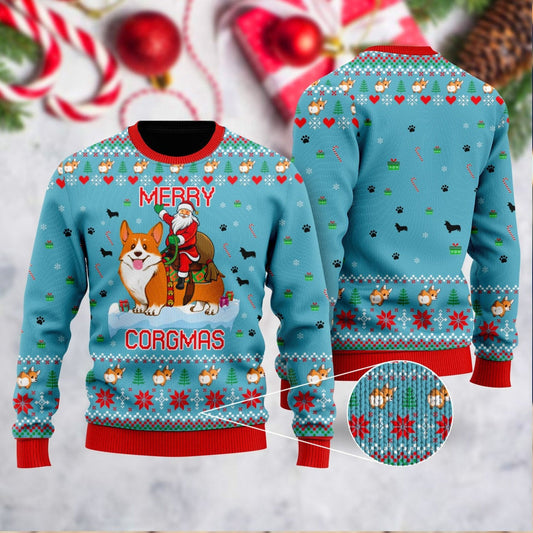 Funny Dog Merry Corgmas Christmas Ugly Christmas Sweater 