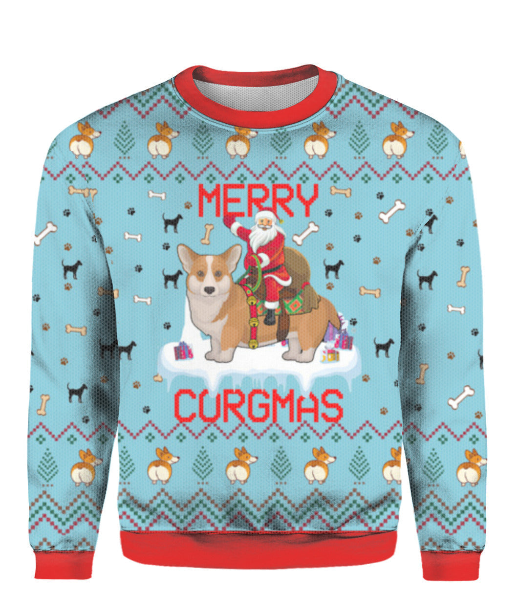 Funny Dog Merry Corgmas Ugly Christmas Sweater 