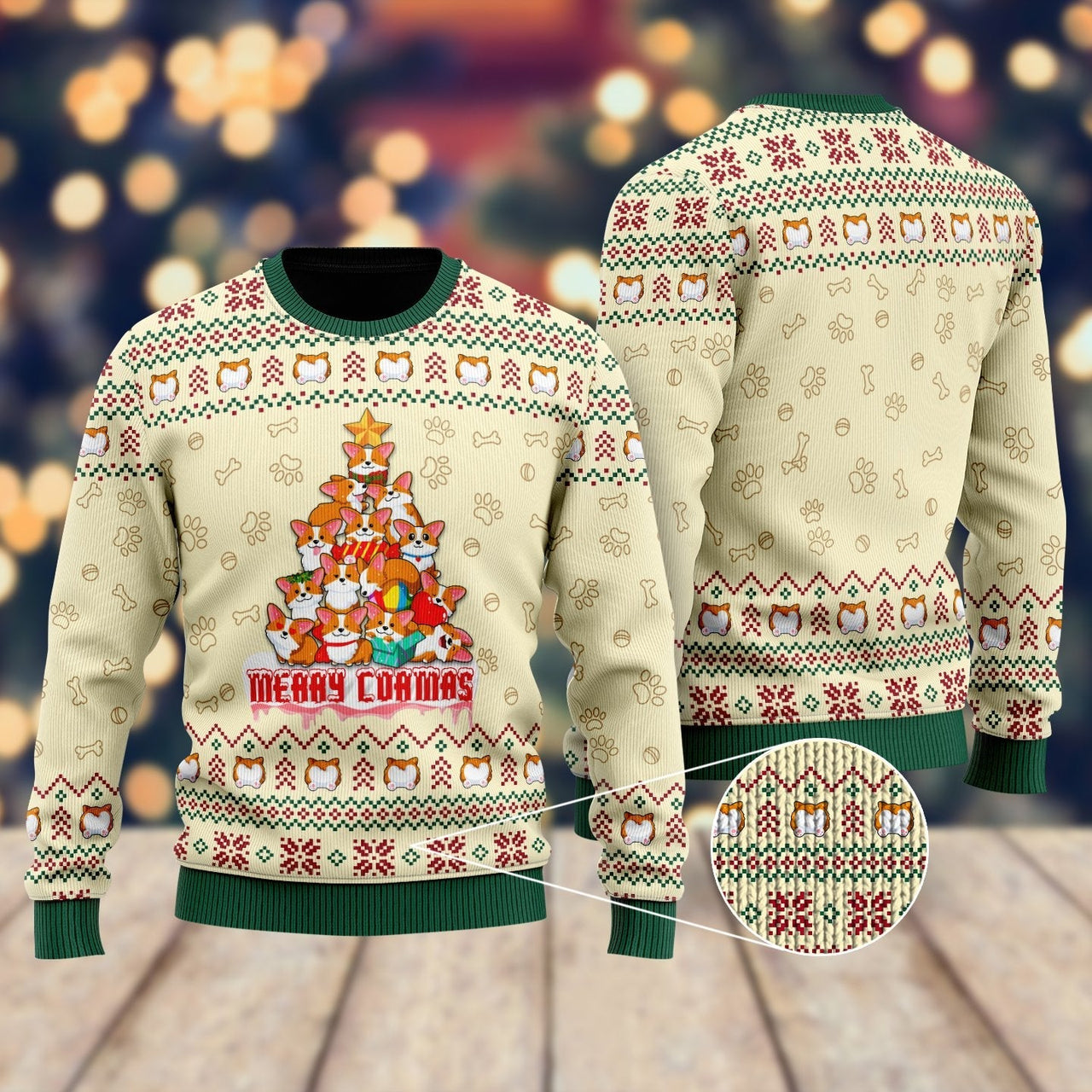 Funny Dog Merry Corgmas Ugly Christmas Sweater 