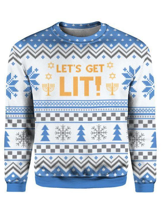 Let's Get Lit Ugly Christmas Sweater 