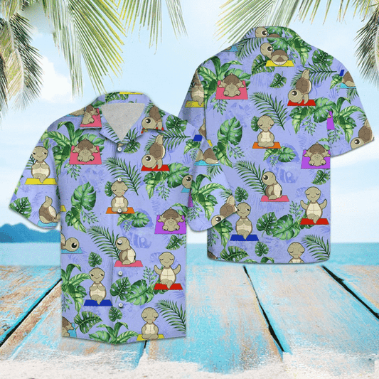 Funny Turtle Yoga Practice Hawaiian Shirt