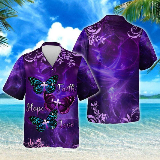 God Faith Hope Love Butterfly Hawaiian Shirt Trl861Hw