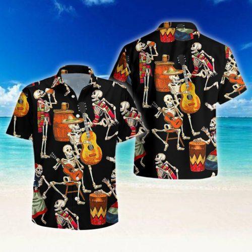 Skeleton Guitar Halloween Hawaiian Shirt | For Men & Women | Adult | HW5394