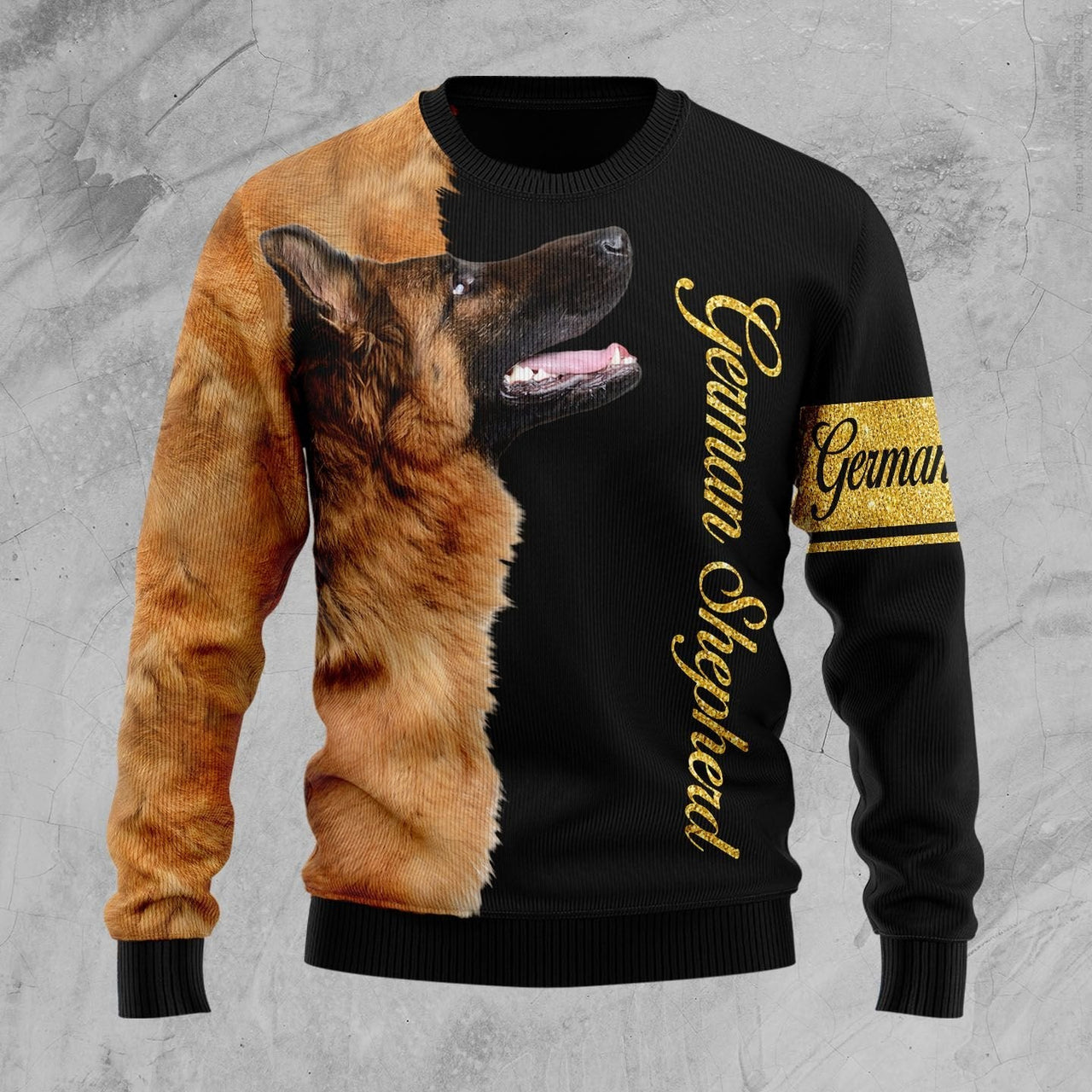 German Shepherd Half Cool Ugly Christmas Sweater 