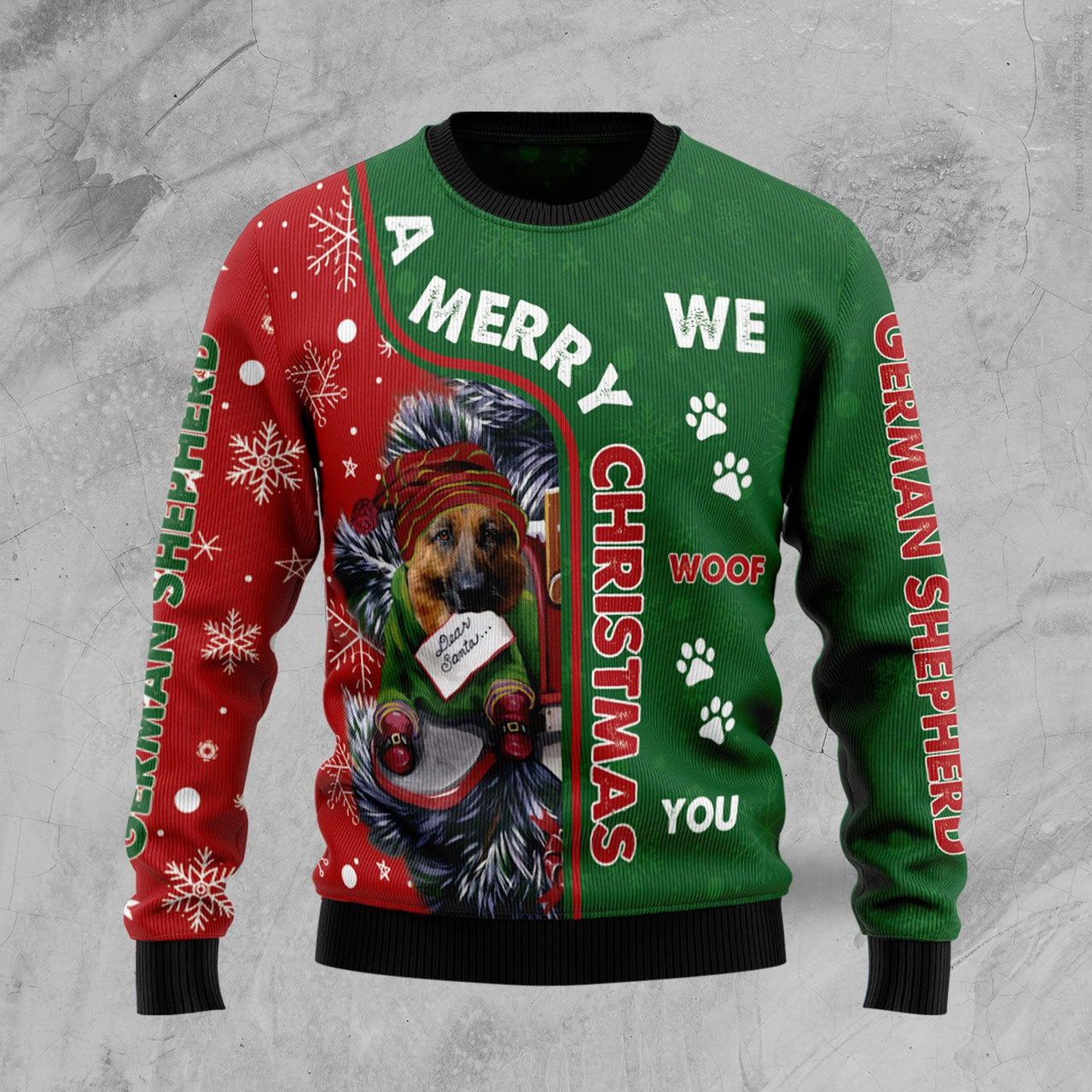 German Shepherd Merry Christmas Ugly Christmas Sweater 