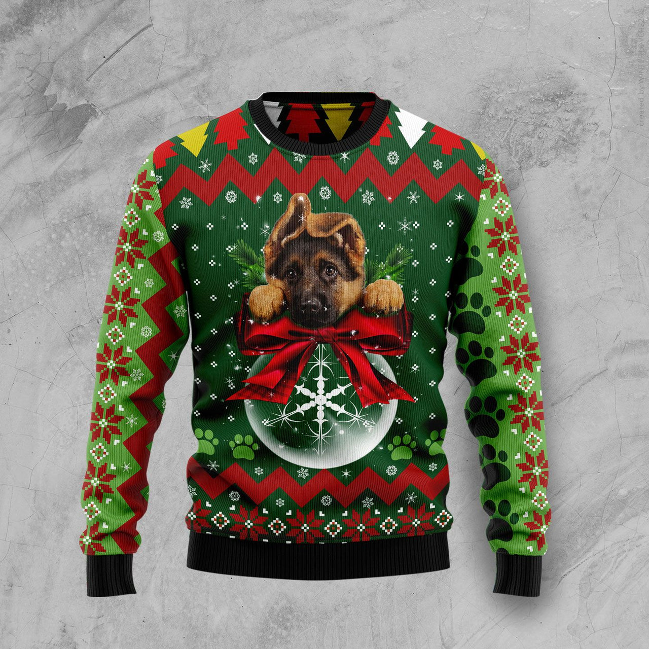 German Shepherd Ornament Ugly Christmas Sweater 