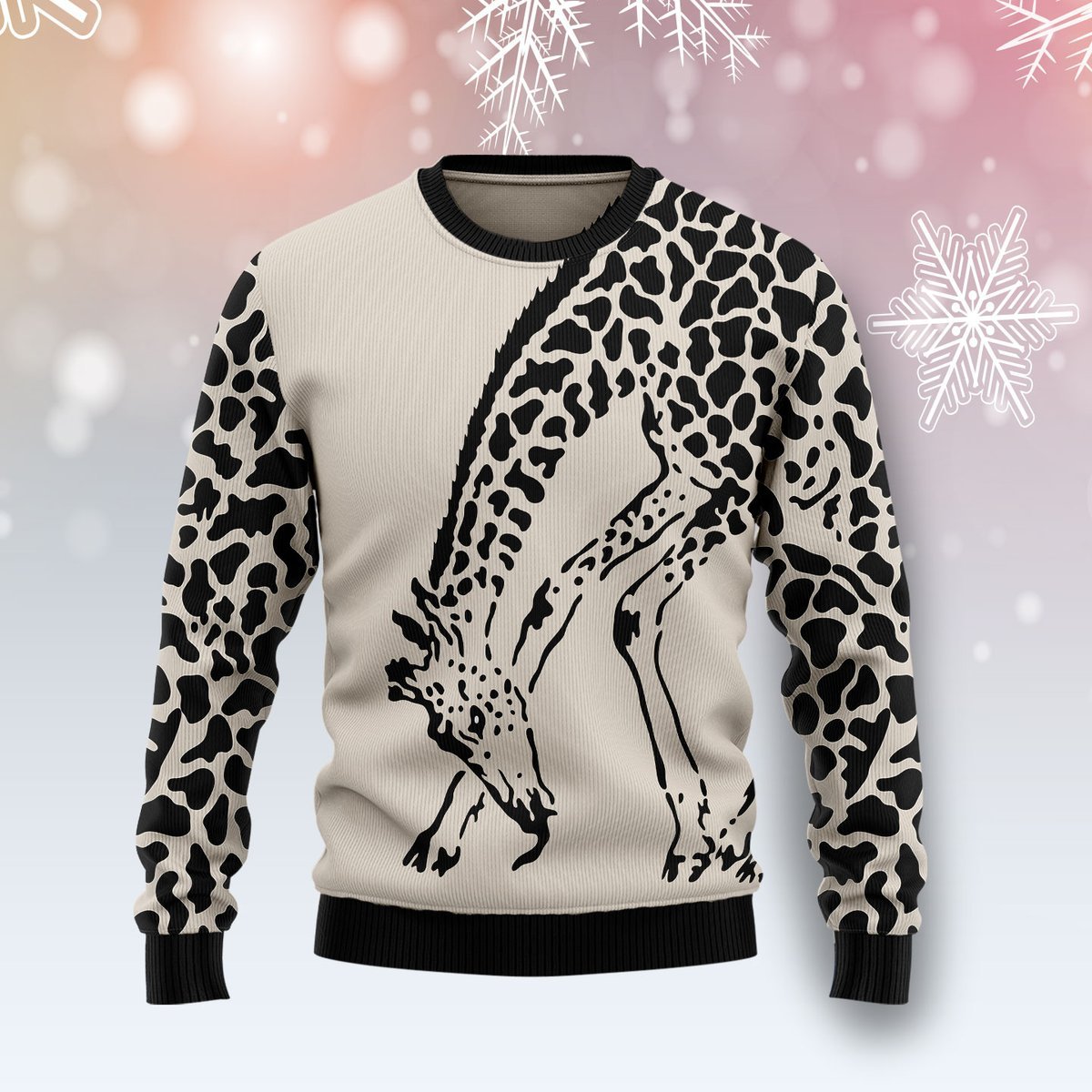 Giraffe Pattern Ugly Christmas Sweater 