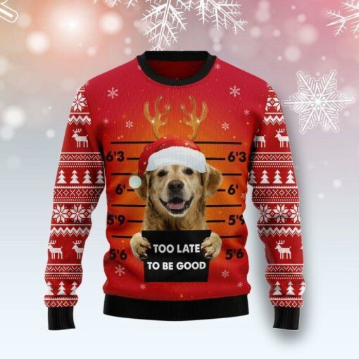 Golden Retriever Dog Ugly Christmas Sweater 