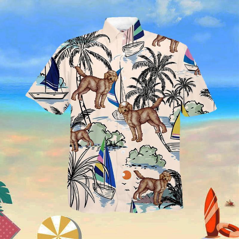 Goldendoodle Summer Beach Hawaiian Shirt