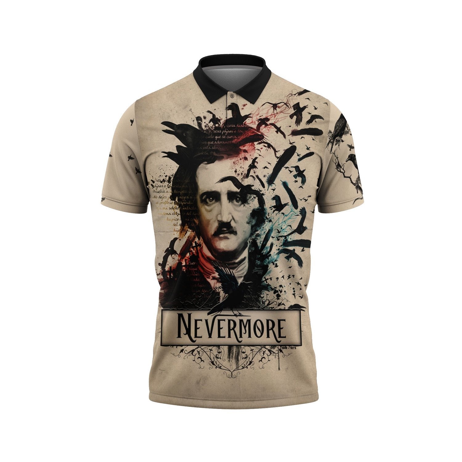 3D Hawaiian Outfit Edgar Allan Poe Nevermore Shirt