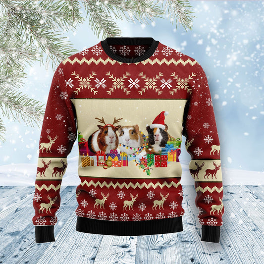 Guinea Pig Snow Merry Christmas Ugly Christmas Sweater 