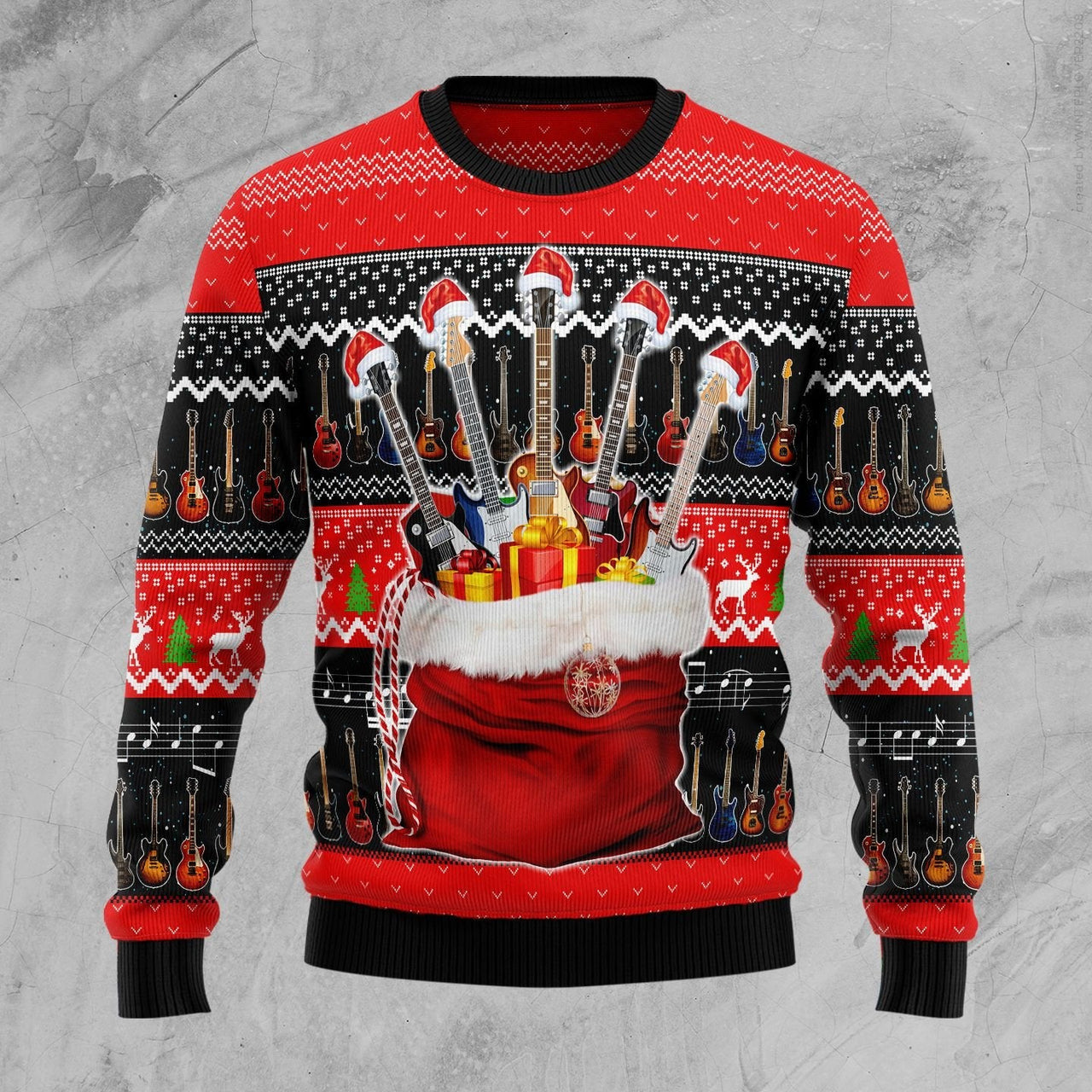 Guitar Xmas Ugly Christmas Sweater 