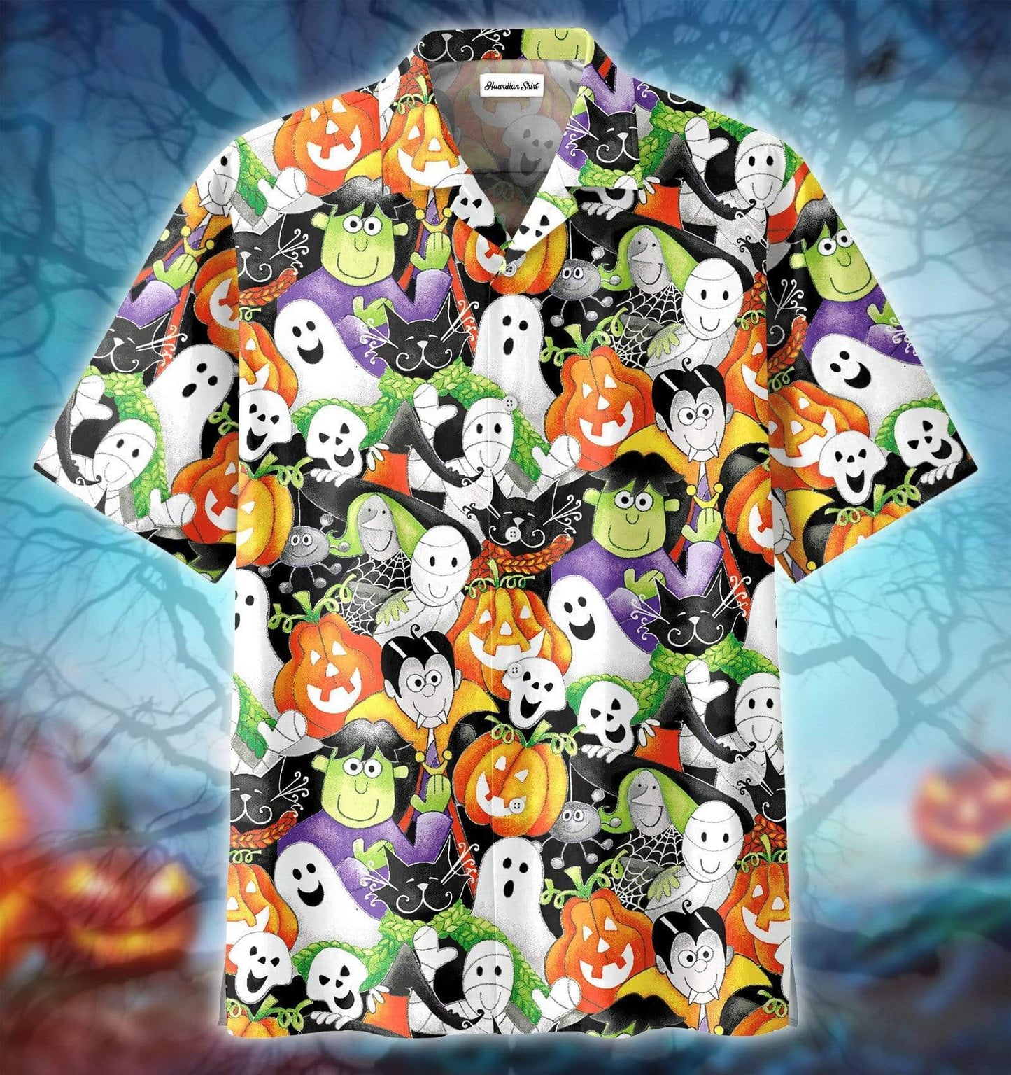 Funny Devil Ghost Dracula Halloween Hawaiian Aloha Shirts