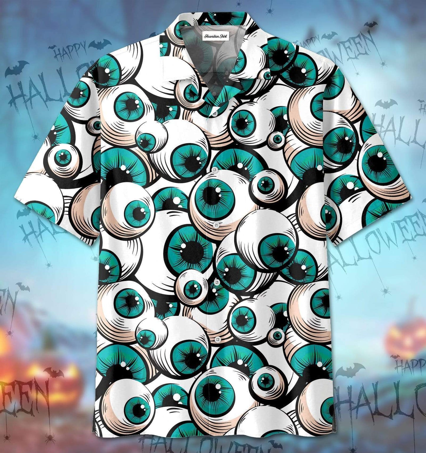 Horror Blue Eyes Halloween Scary Hawaiian Aloha Shirts