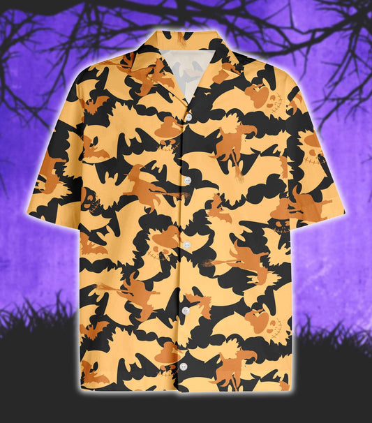 Amazing Halloween Witches Pattern Hawaiian Aloha Shirts