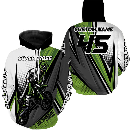 Supercross Riding Jersey Personalized Number & Name Motorcycle Off Hoodie Hoodie