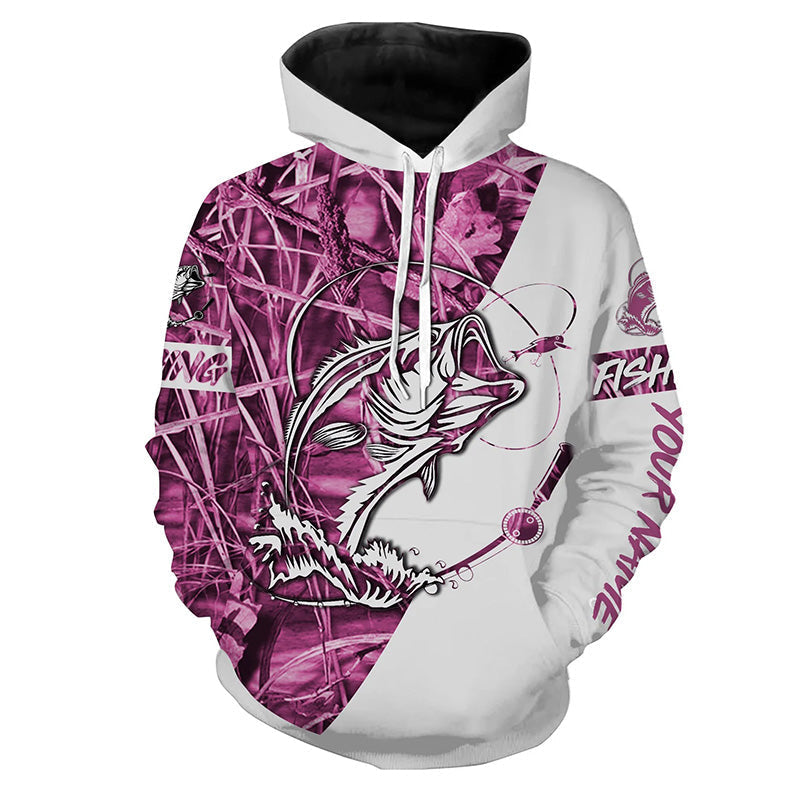 Personalized fishing tattoo full printing pink fishing shirt A3 Hoodie