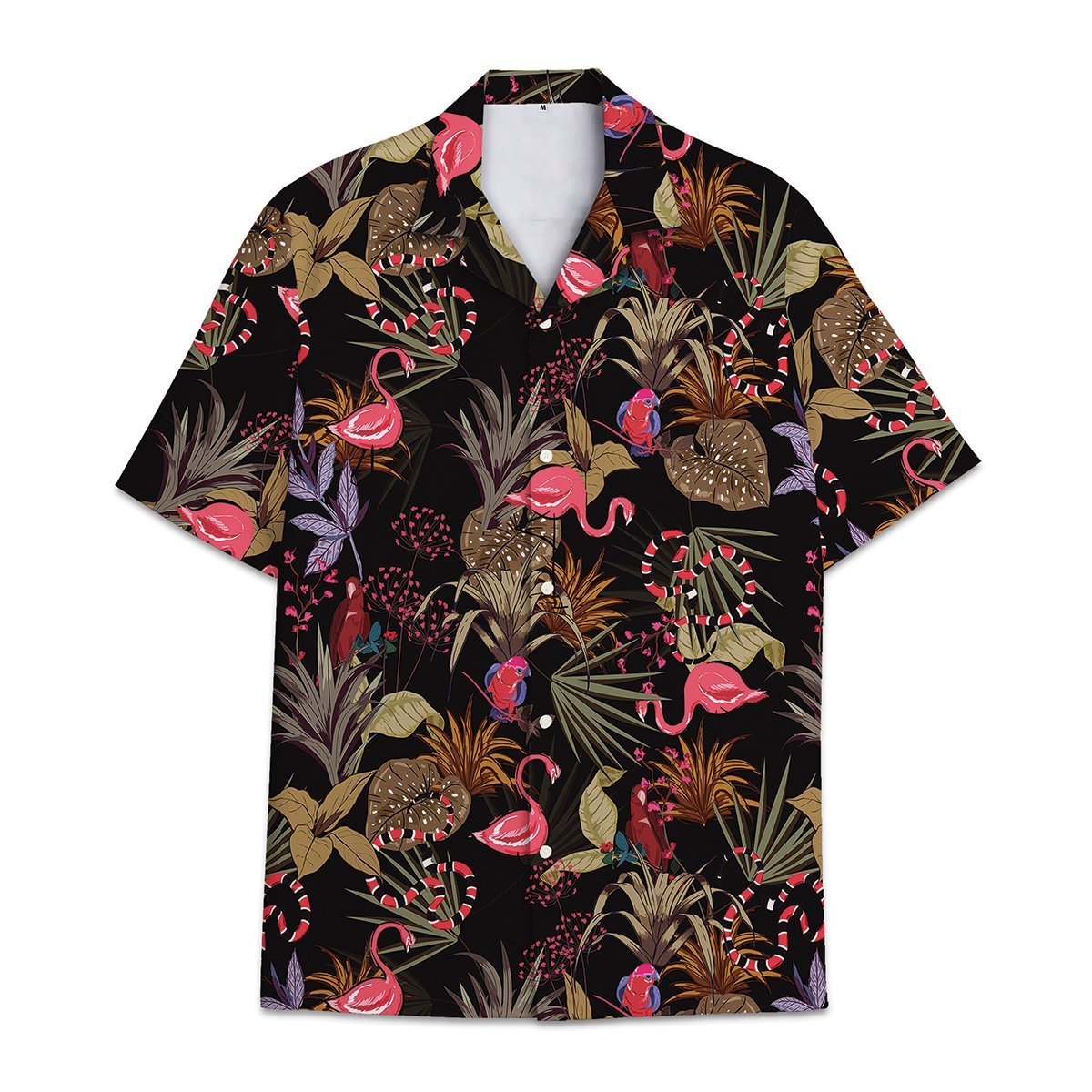 Hawaiian Shirt Tropical Flower And Leaf Combined With Flamingo Shirt