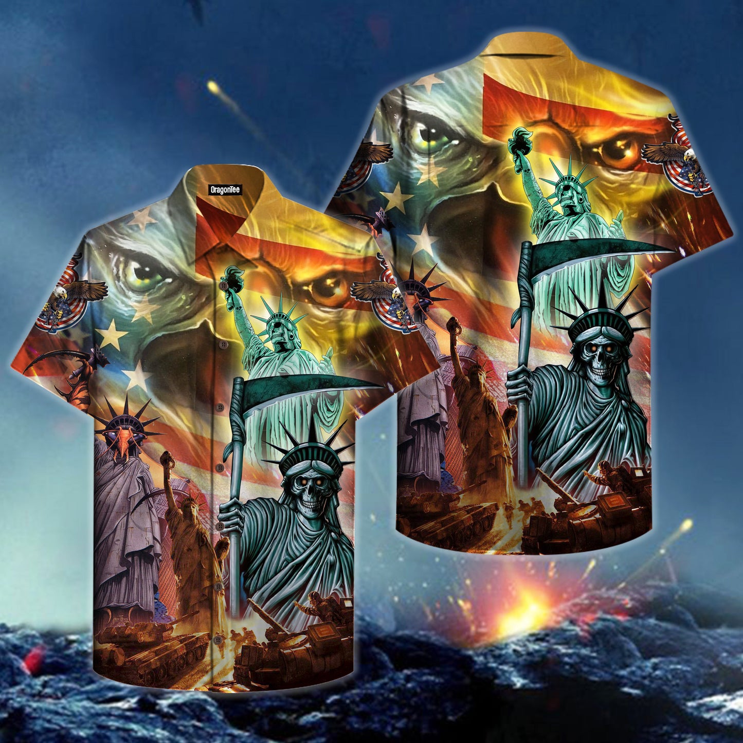 OragonTee WWII State Of Libarity Hawaiian Shirt | For Men & Women | Adult | HW4204