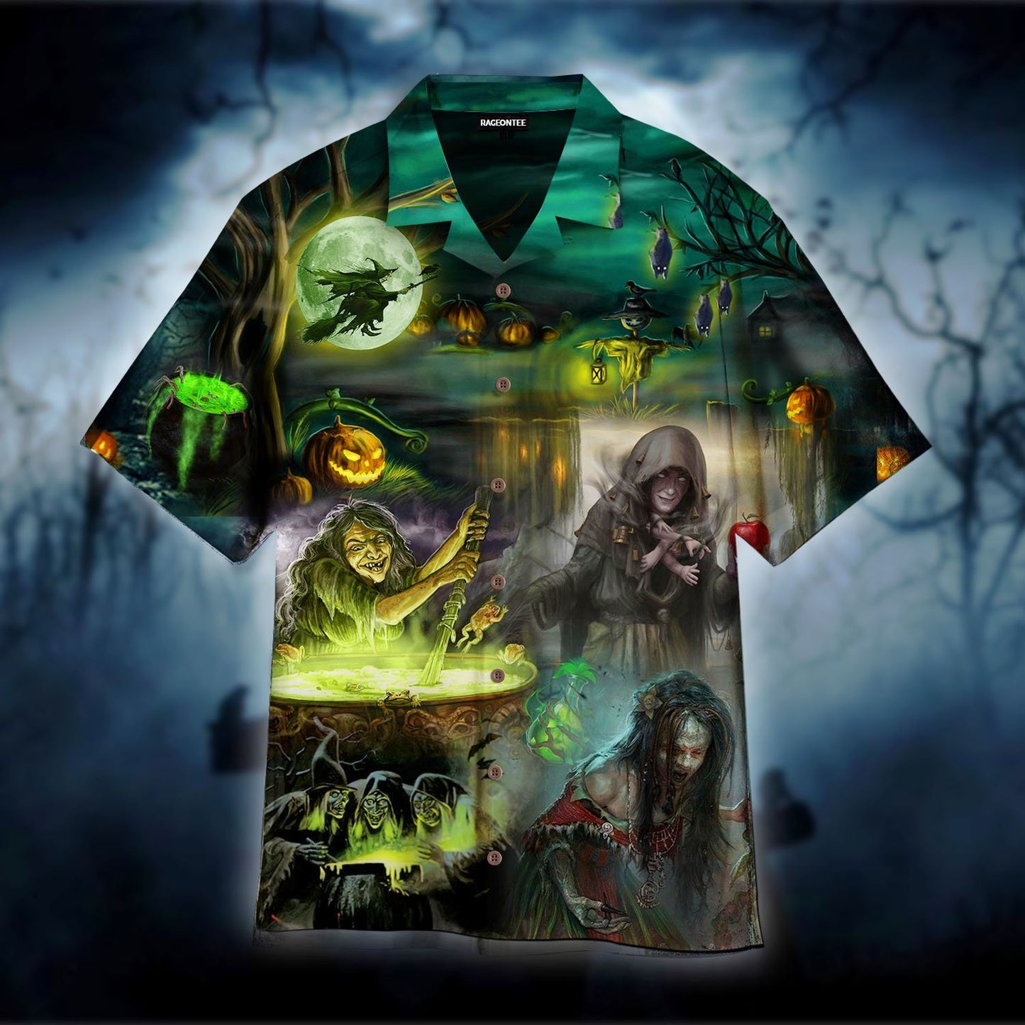 Halloween Witch House Hawaiian Shirt | For Men & Women | Adult | HW4511