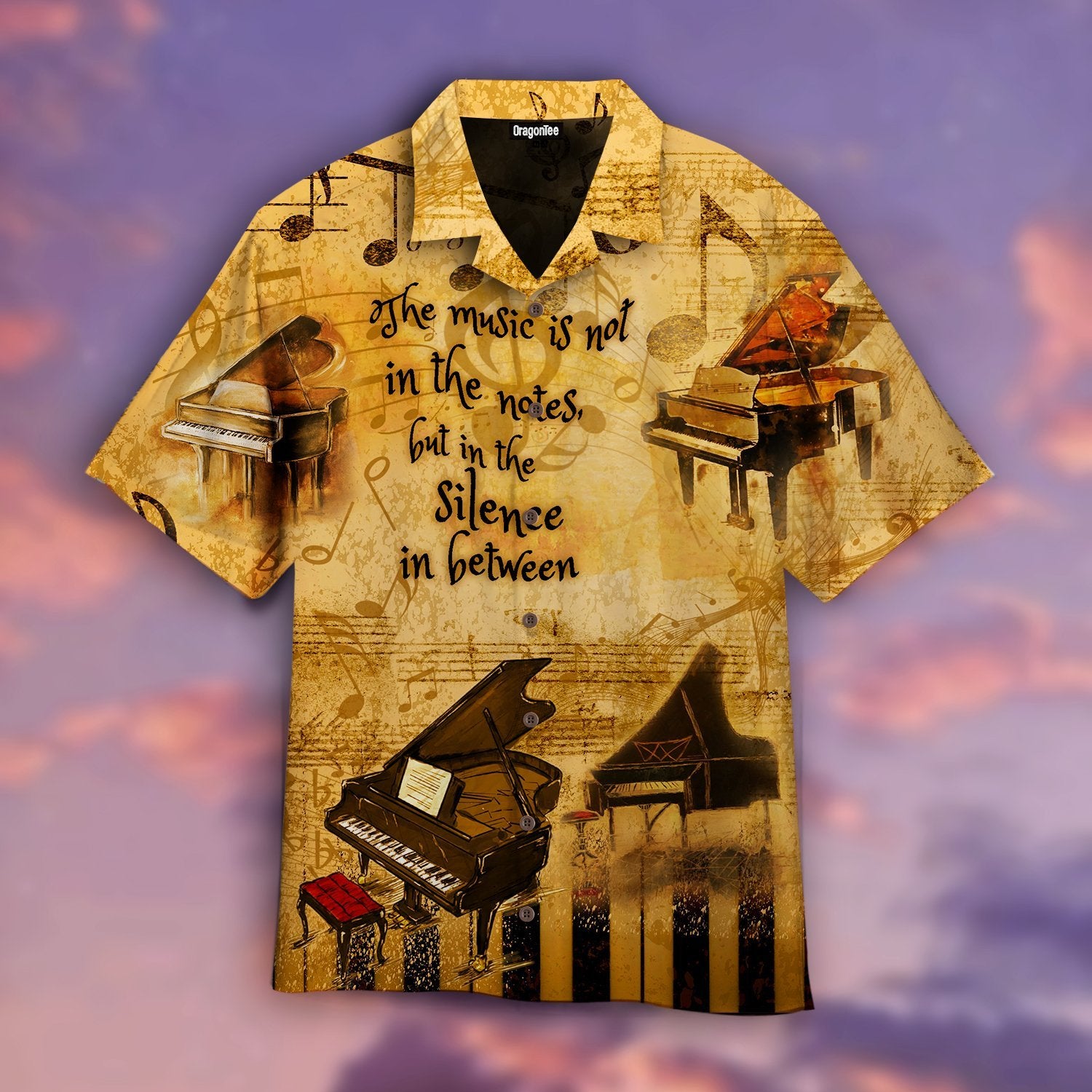 OragonTee The Music Is In The Silence Between Piano Hawaiian Shirt | For Men & Women | Adult | HW4644